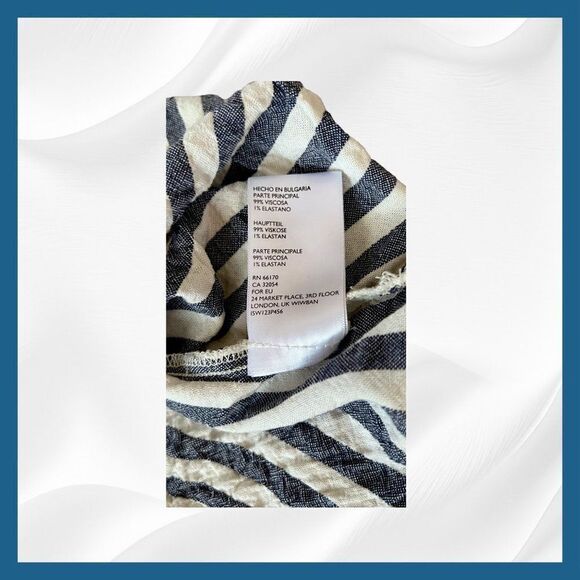 Urban Outfitters 'Cooperative' Striped Ruffle Cold Shoulder Cropped Top - Sm - Picture 5 of 6